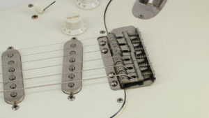 RockRabbit Vintage Improved Titanium Tremolo on a Stratocaster Guitar