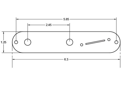 Dimensions of S1 Switch Angled Control Plate