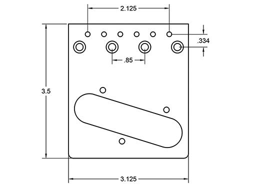 Vintage Tele Bridge Mounting Dimensions