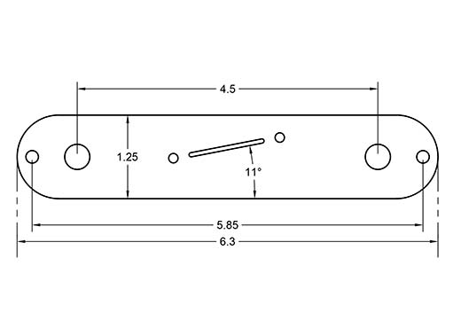 Dimensions of 5way Telecaster plate