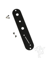 Black Angled Telecaster Control Plate drilled for extra mini-toggle switch