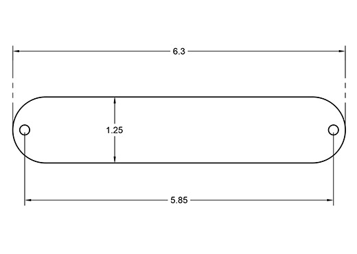 Blank Tele Control Plate outside and mounting dimensions