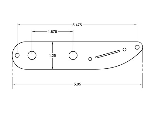 PT Control Plate dimension drawing