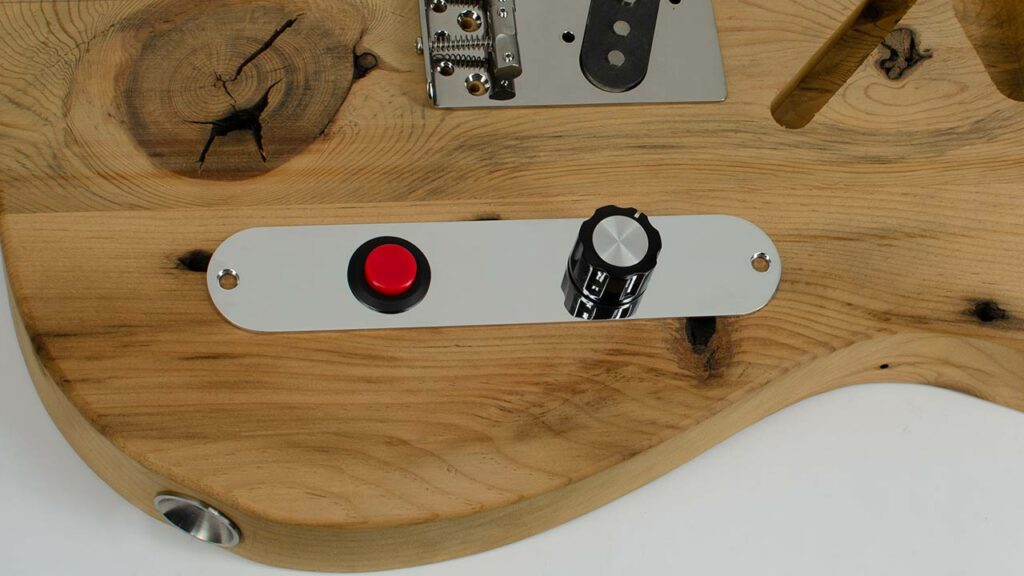 RockRabbit OCK esquire kill switch plate shown on telecaster guitar body